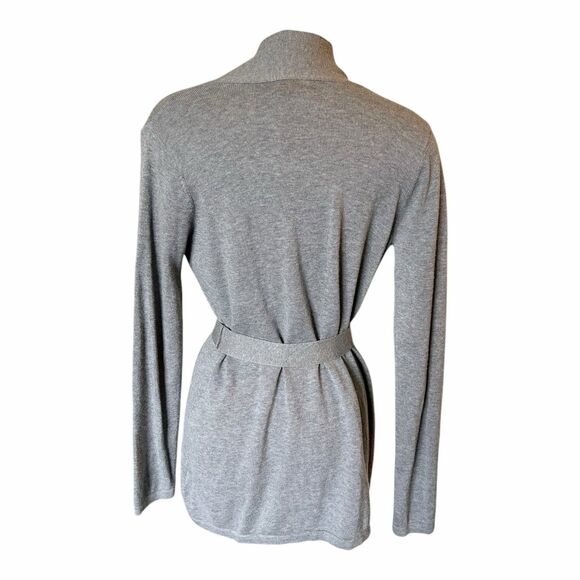 Vineyard Vines Belted Cardigan Gray Wool Modal Blend Sz M - Picture 3 of 5
